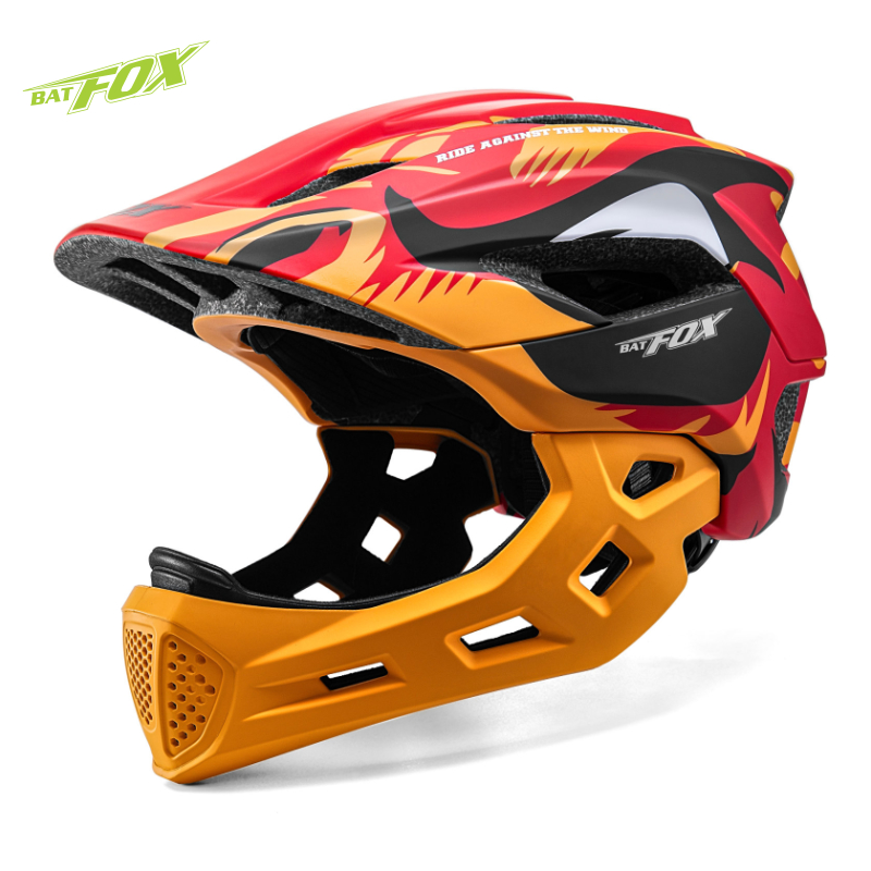Mountain Biking Helmet Kids - BATFOX キッズフルフェイスバイクヘルメット取り外し可能なサイクリングヘルメット子供青少年スポーツ安全保護装備 MTB 自転車ヘルメット