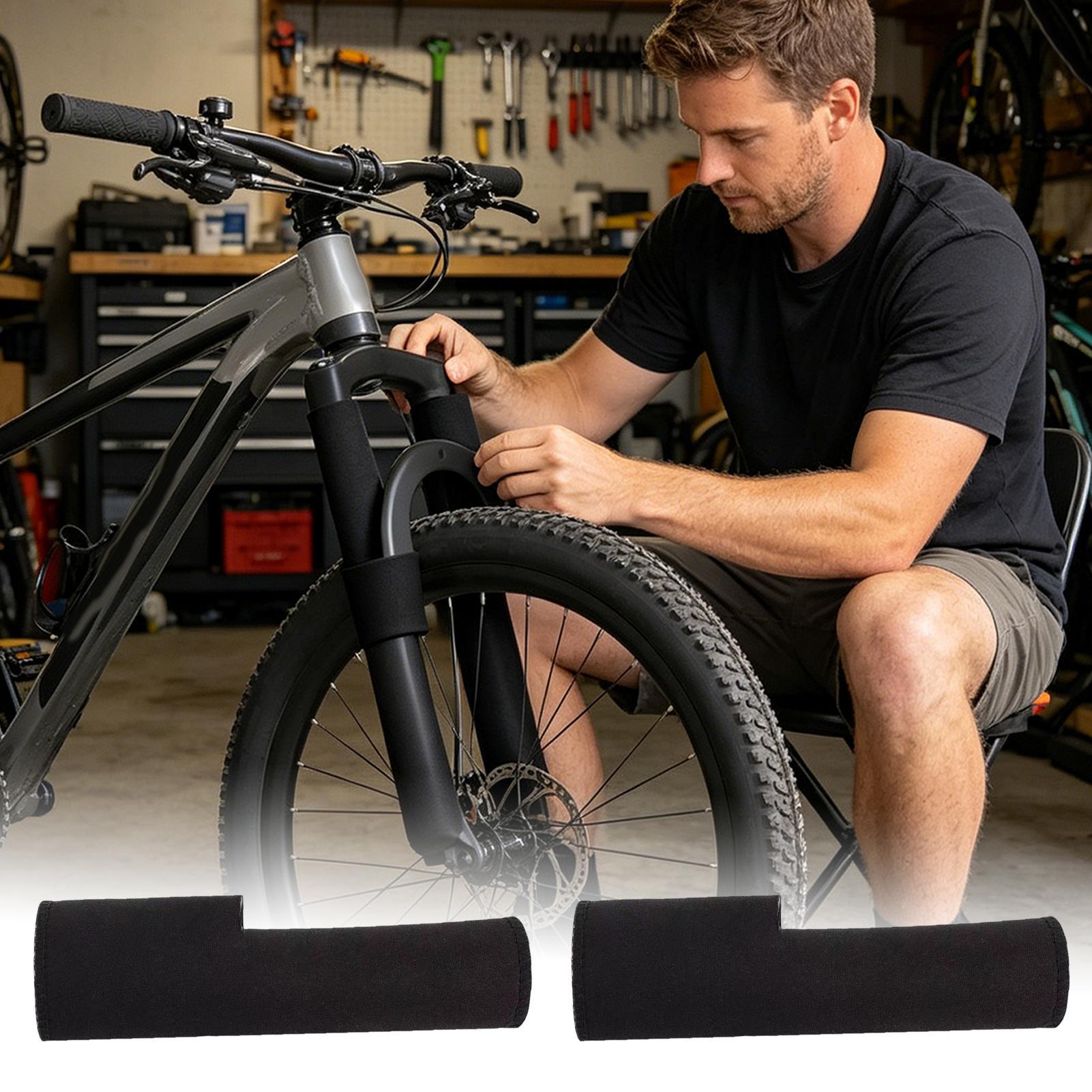 Mountain Biking Equipment - 自転車フォークプロテクターカバー サイクリングギアアクセサリー 防塵チェーンガードステッカー マウンテンバイクフロントサスペンション保護用