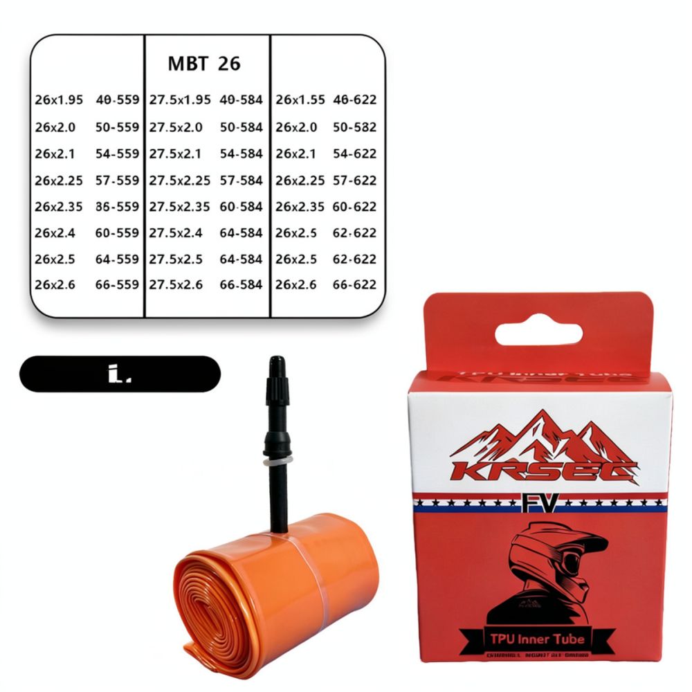 Mountain Biking Equipment - KRSEC MTB用自転車用チューブ、耐久性TPU素材、26インチ、27.5インチ、29インチ対応、マウンテンバイク用スペアパーツ、プレスタバルブセット。
