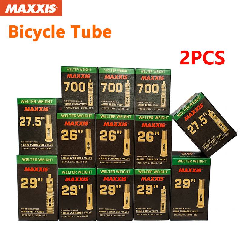 Mountain Biking Tube - 2 個 MAXXIS ウェルター重量自転車インナーチューブマウンテンバイクロードバイクチューブアメリカフランスエアノズル AV(SV) FV(PV)