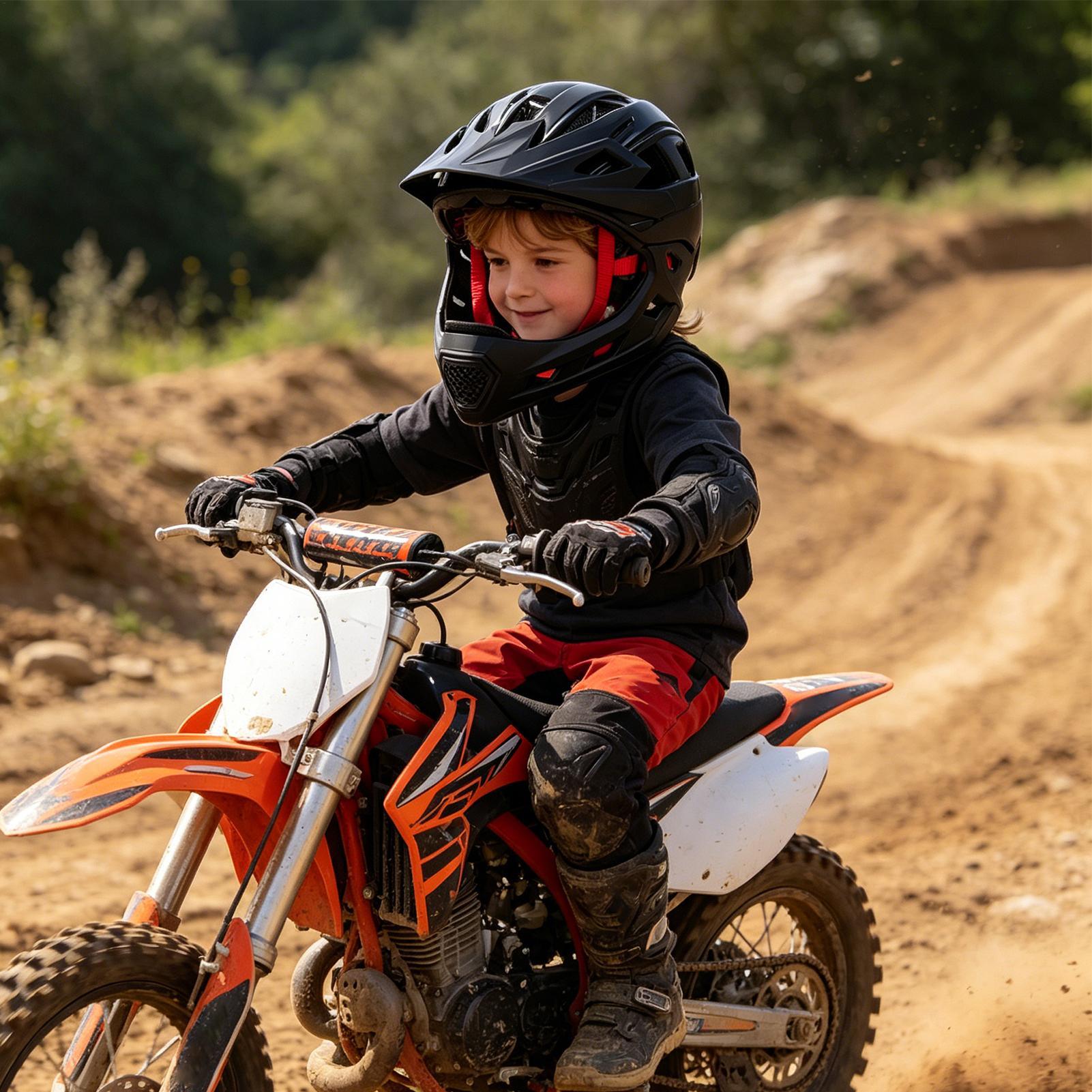 Mountain Biking Helmet Kids - 子供用モトクロスヘルメット耐衝撃性調節可能なプロテクターマウンテンロードサイクリングヘッドヘルメット女の子男の子用スポーツバイクサイクリング