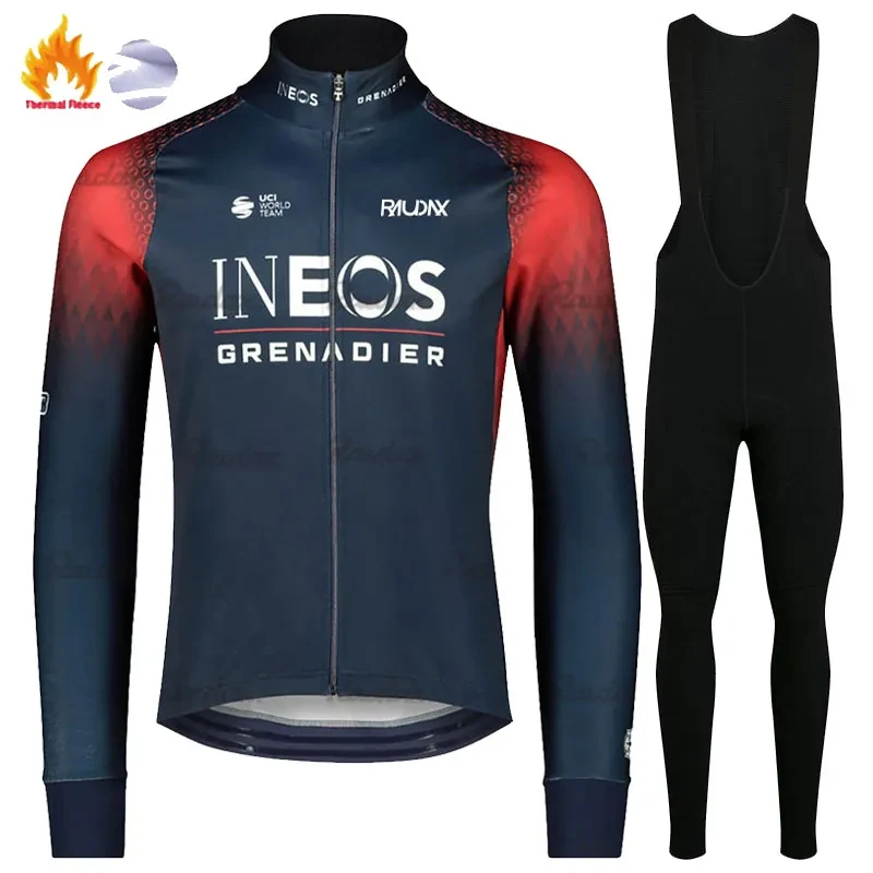 Mountain Biking Jacket - Nineos-冬用サイクリングジャケット,長袖セーター,サイクリングウェア,マウンテンバイクパンツセット,暖かいスポーツウェア,ロードバイク