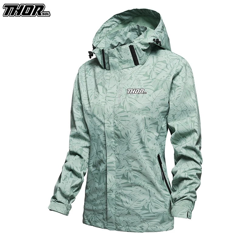 Mountain Biking Jacket - THORSOL Ropa Mtb エンデューロ女性ハイキングスポーツフード付きコートレディース防水サイクリングジャケットマウンテンバイクウインドブレーカー自転車ウェア
