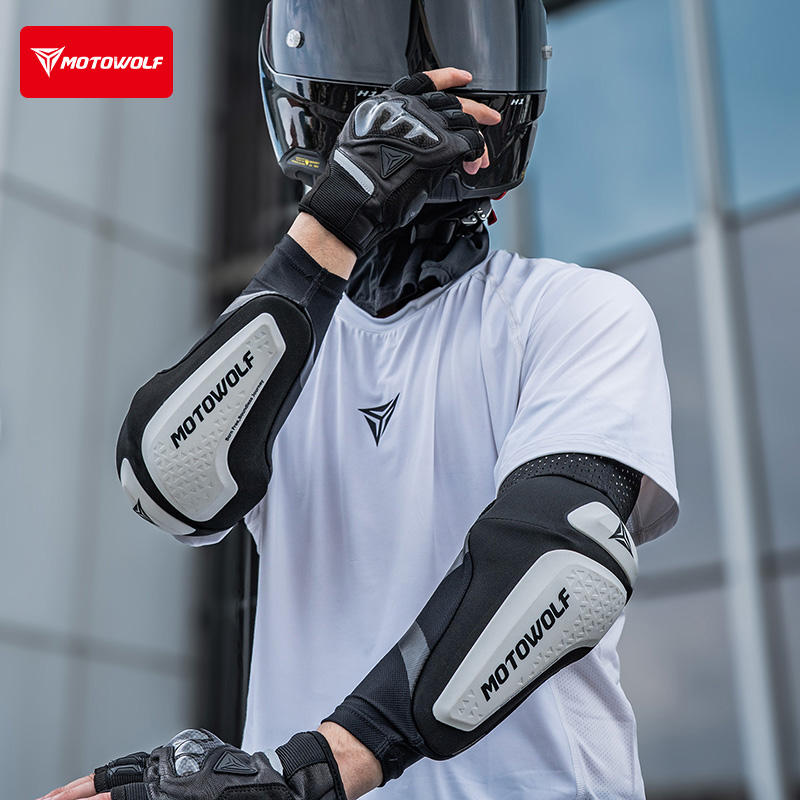 Mountain Biking Elbow Pads - 新しいオートバイ肘パッド弾性通気性アームスリーブ MTB サイクリング肘バイカーモトクロスバイク肘プロテクター機器