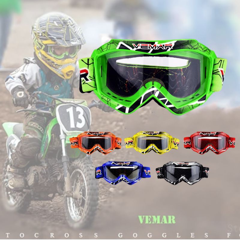 Mountain Biking Helmet Kids - Vemar オートバイメガネ子供用子供用バイクレーシングゴーグル MX MTB オフロードダートキッドバイクモトクロスヘルメット Gafas