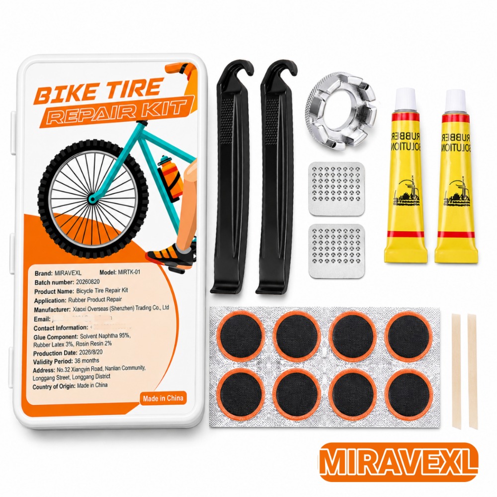 Mountain Biking Tube - 自転車タイヤ修理キット、自転車インナーチューブパンク修理パッチキット、金属製ヤスリとタイヤレバー、マウンテンバイクとロードバイク用の自転車パッチキット