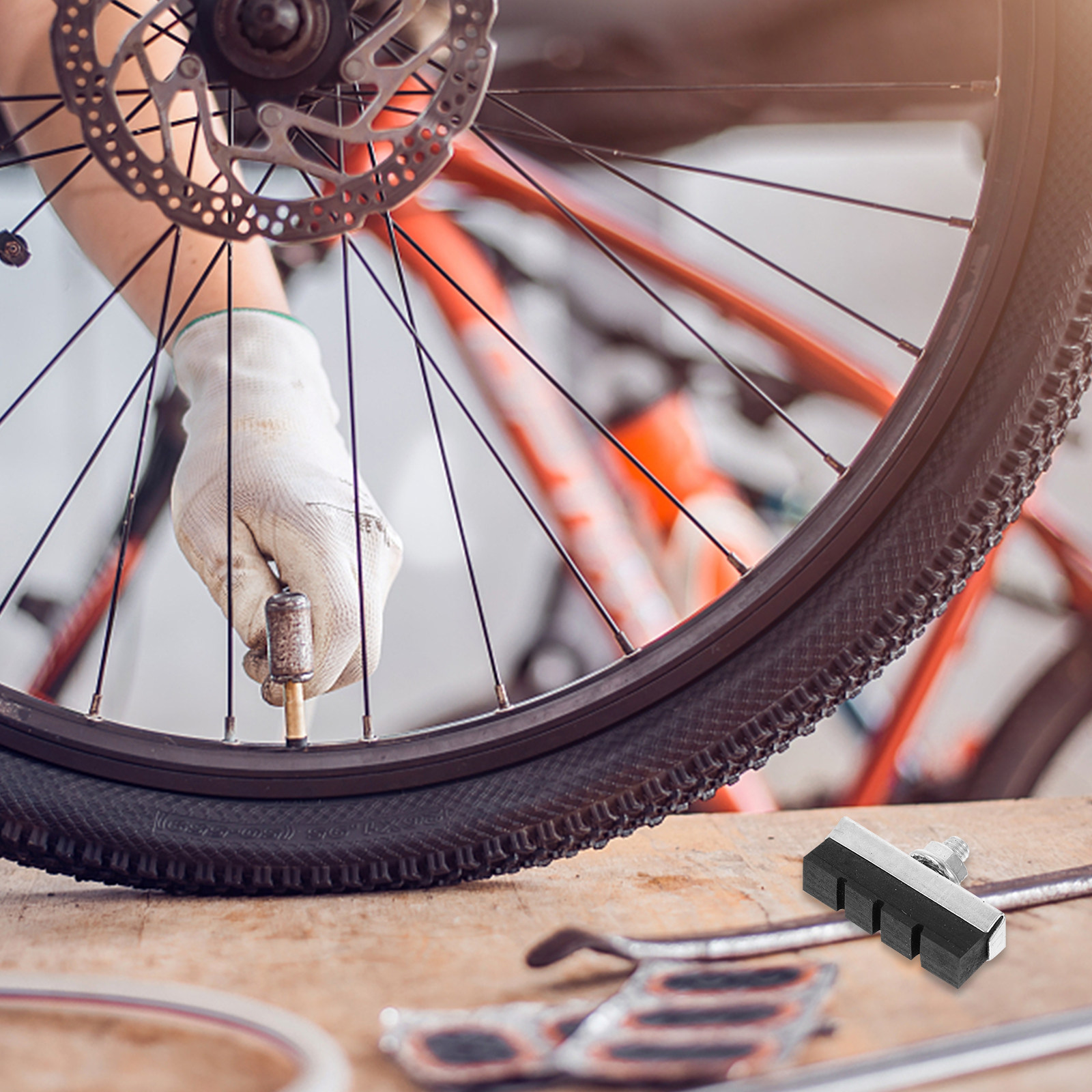 Mountain Biking Pads - 10セット入り。自転車用ブレーキパッド、キャリパーブレーキブロック。濡れた路面や滑りやすい路面、山道での使用に適した、二重構造で排水タンクを備えた設計。