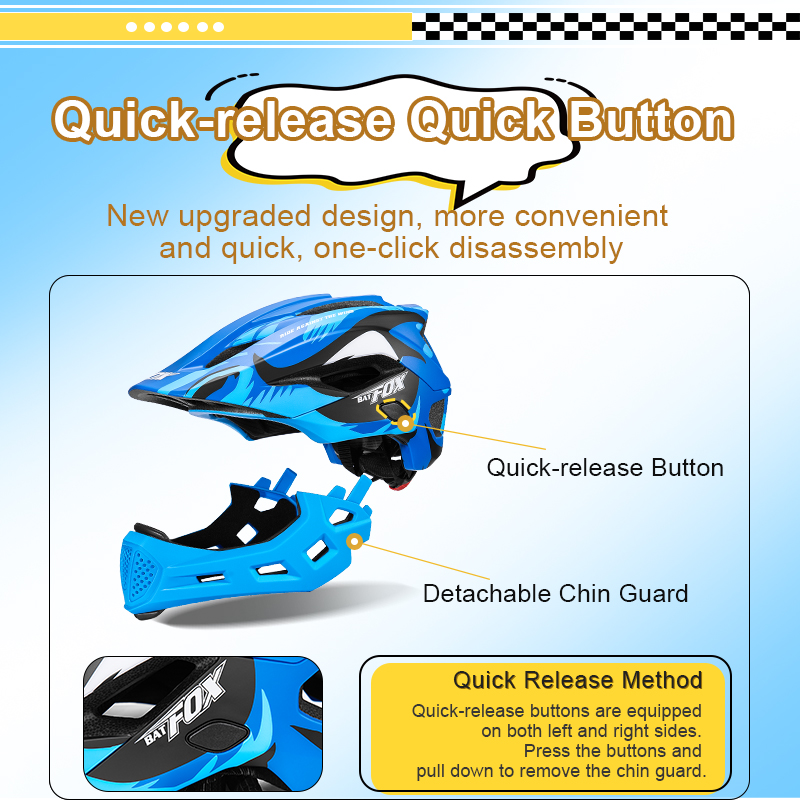 BATFOX キッズフルフェイスバイクヘルメット取り外し可能 - Mountain Biking Helmet Kids のレビューと価格