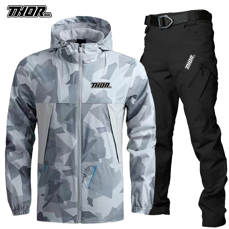 THORSOL 男性サイクリングジャージセット秋マウンテンバ - Mountain Biking Jacket のレビューと価格