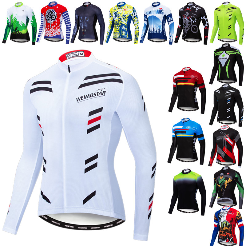 プロチームサイクリングジャージ長袖男性秋マウンテンバイク服ト - Mountain Biking Jacket のレビューと価格