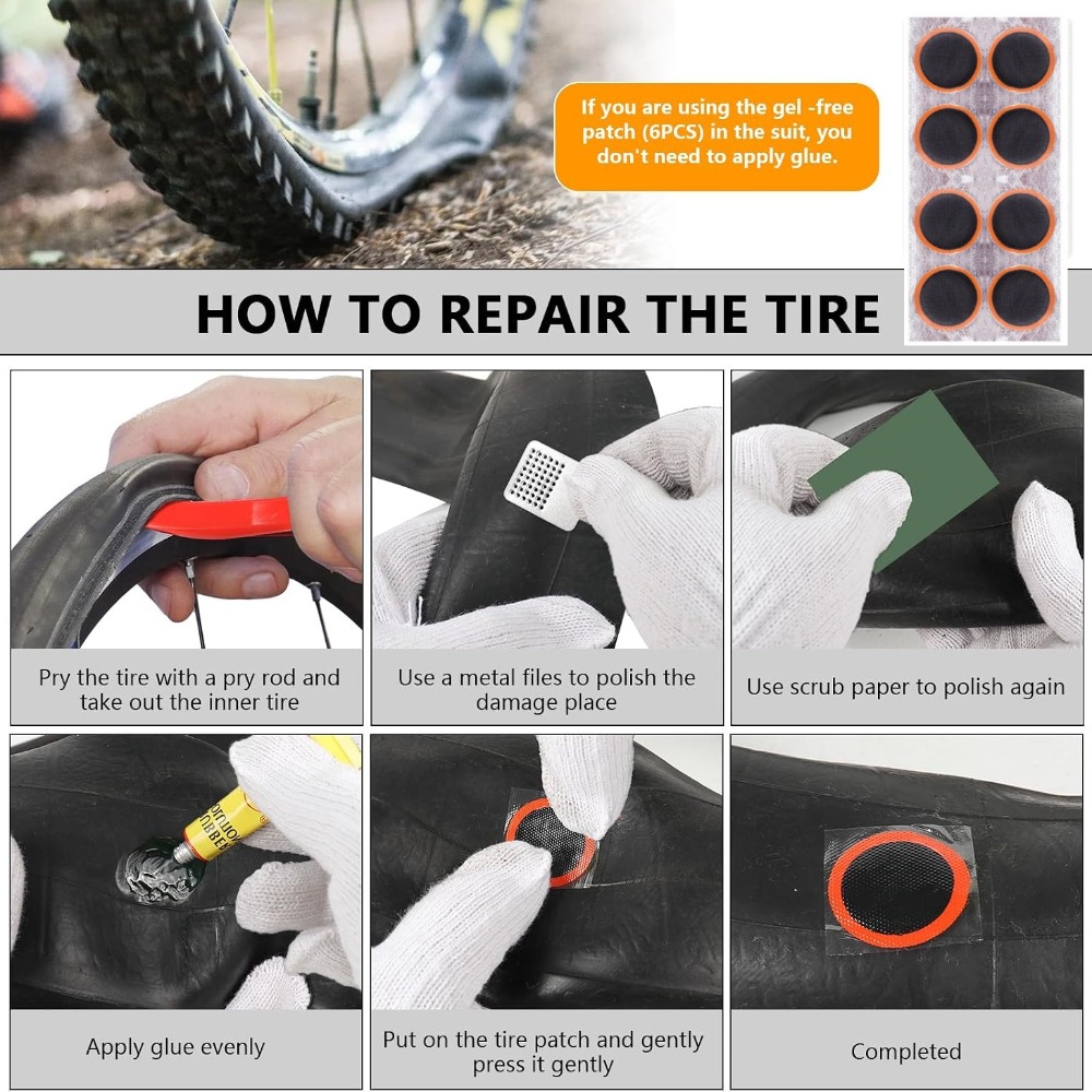 自転車タイヤ修理キット、自転車インナーチューブパンク修理パッ - Mountain Biking Tube のレビューと価格